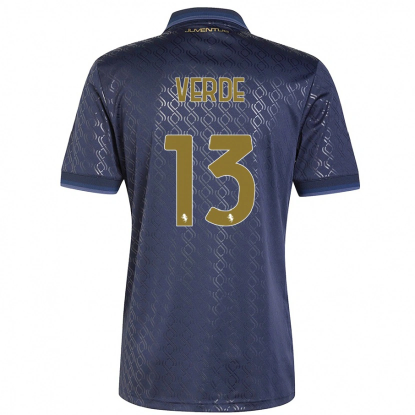 Danxen Mænd Francesco Verde #13 Marineblå Tredje Sæt Spillertrøjer 2024/25 Trøje T-Shirt