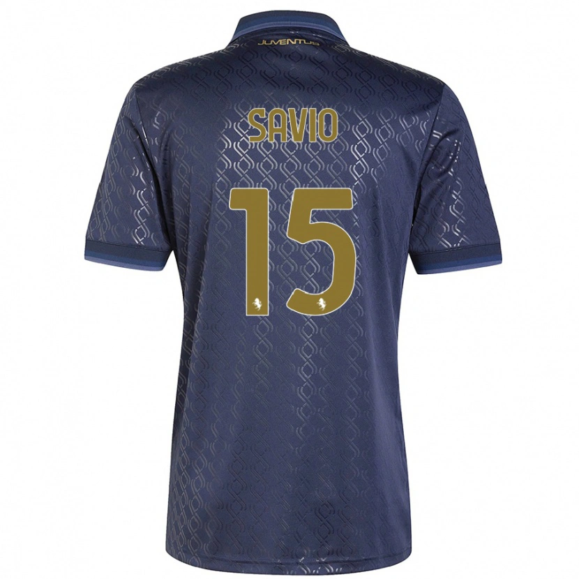 Danxen Mænd Federico Savio #15 Marineblå Tredje Sæt Spillertrøjer 2024/25 Trøje T-Shirt