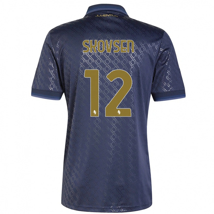 Danxen Mænd Matilde Lundorf Skovsen #12 Marineblå Tredje Sæt Spillertrøjer 2024/25 Trøje T-Shirt