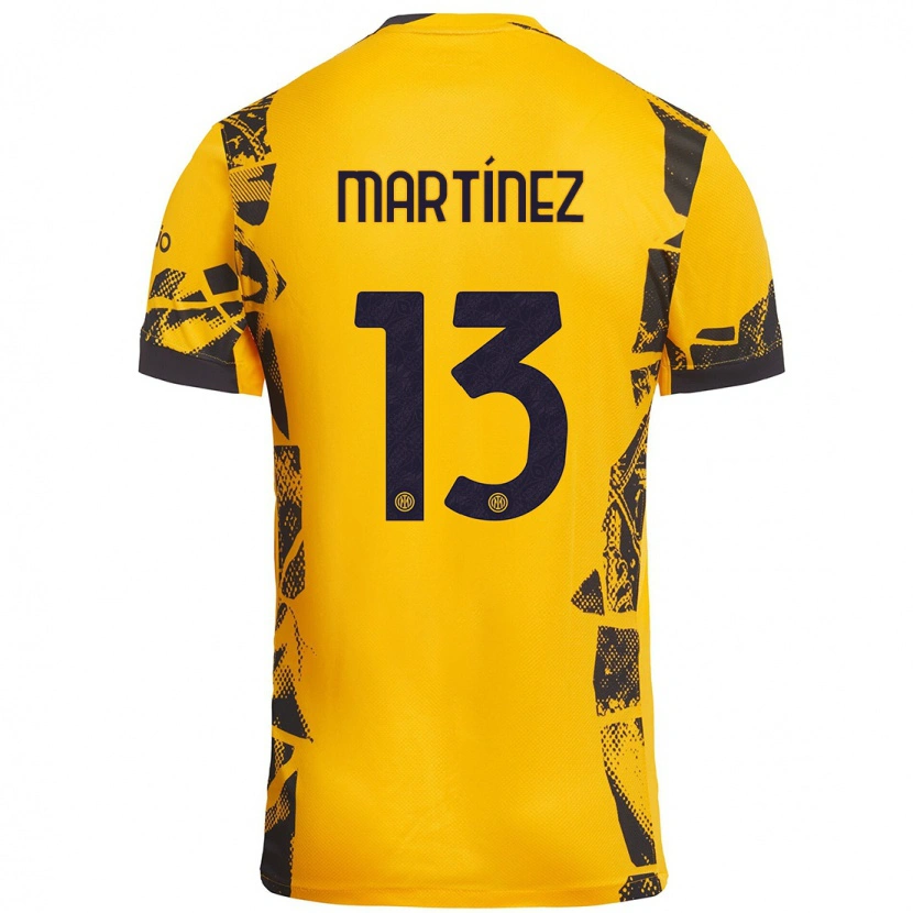 Danxen Mænd Josep Martínez #13 Guld Sort Tredje Sæt Spillertrøjer 2024/25 Trøje T-Shirt