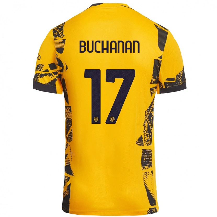 Danxen Mænd Tajon Buchanan #17 Guld Sort Tredje Sæt Spillertrøjer 2024/25 Trøje T-Shirt
