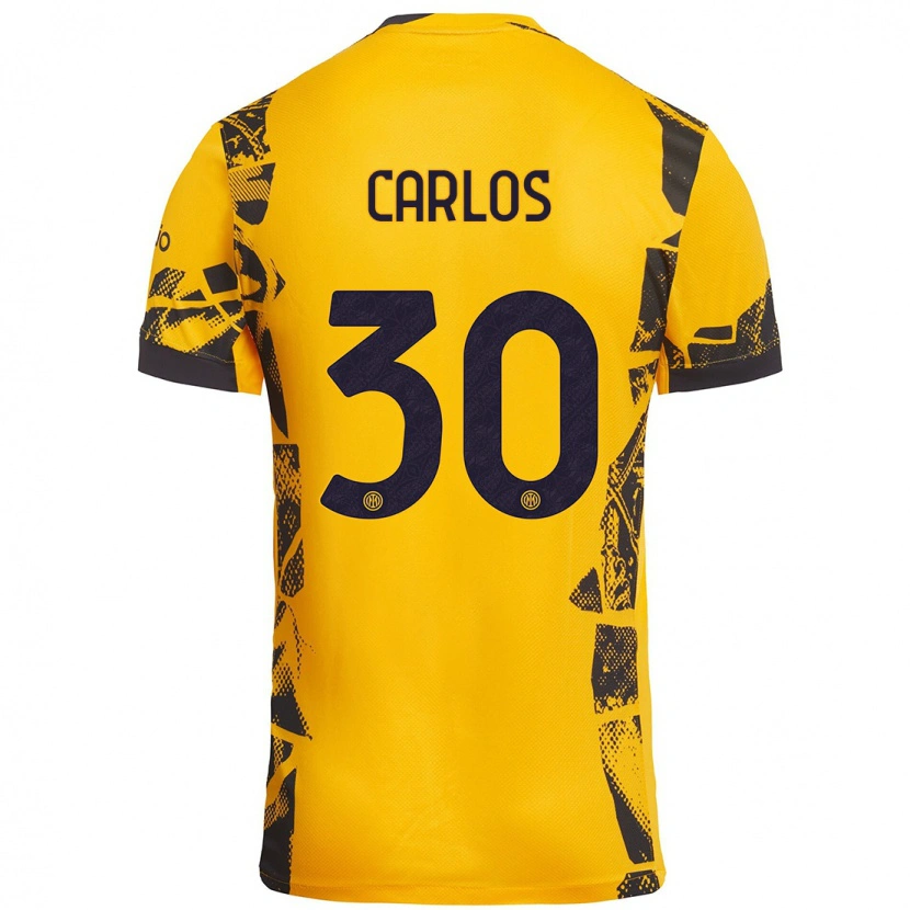 Danxen Mænd Carlos Augusto #30 Guld Sort Tredje Sæt Spillertrøjer 2024/25 Trøje T-Shirt