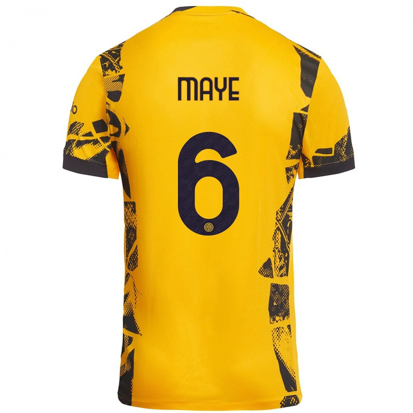 Danxen Mænd Yvan Maye #6 Guld Sort Tredje Sæt Spillertrøjer 2024/25 Trøje T-Shirt