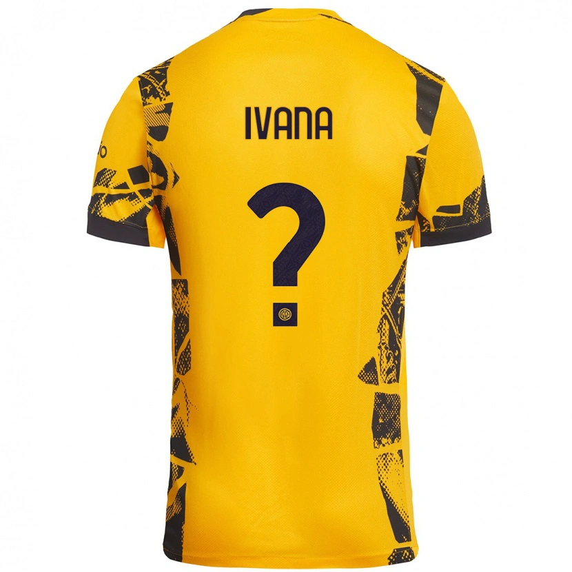 Danxen Mænd Ivana Andrés #0 Guld Sort Tredje Sæt Spillertrøjer 2024/25 Trøje T-Shirt