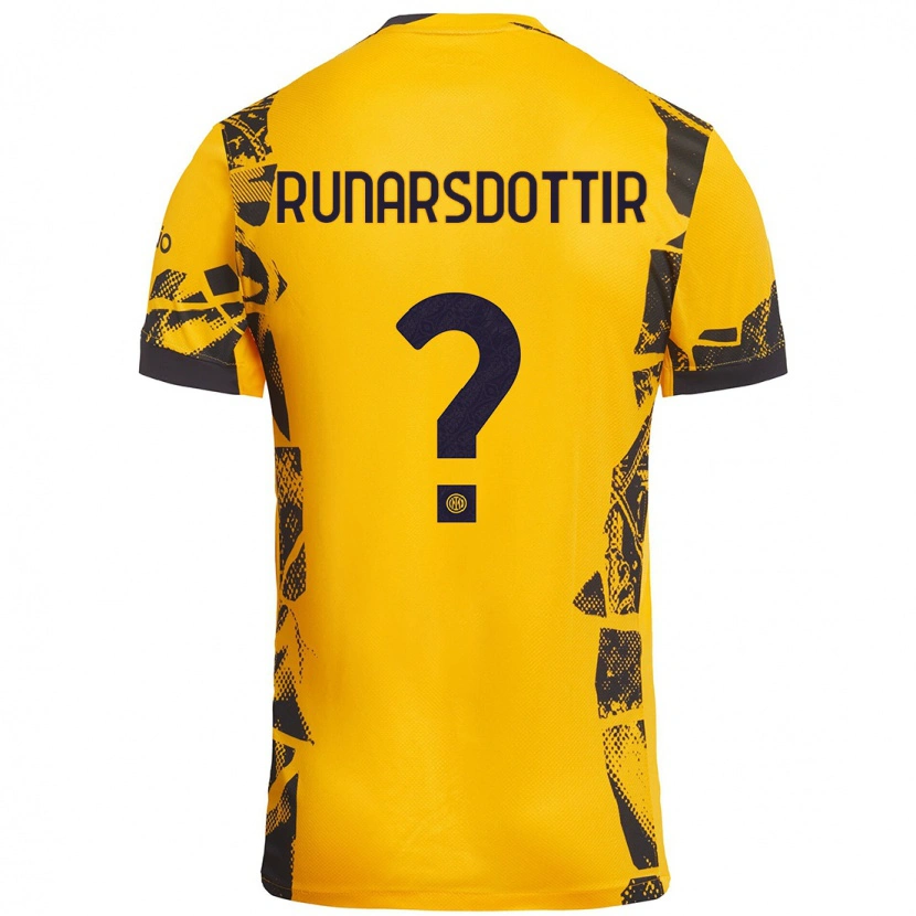 Danxen Mænd Cecilía Rán Rúnarsdóttir #0 Guld Sort Tredje Sæt Spillertrøjer 2024/25 Trøje T-Shirt
