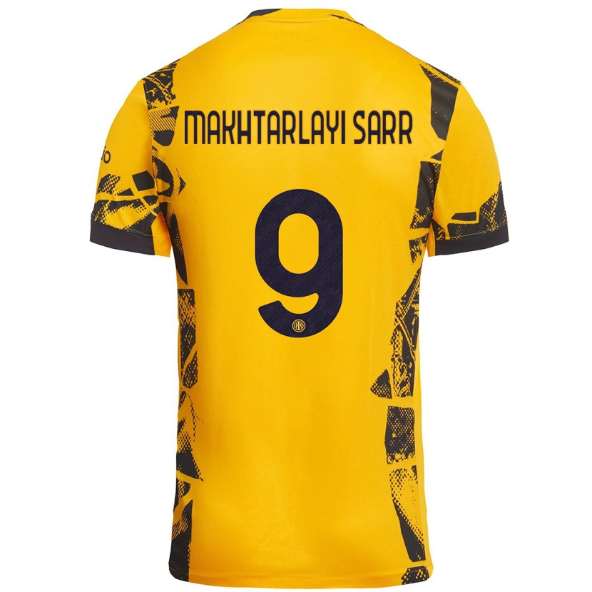 Danxen Mænd Amadou Makhtarlayi Sarr #9 Guld Sort Tredje Sæt Spillertrøjer 2024/25 Trøje T-Shirt