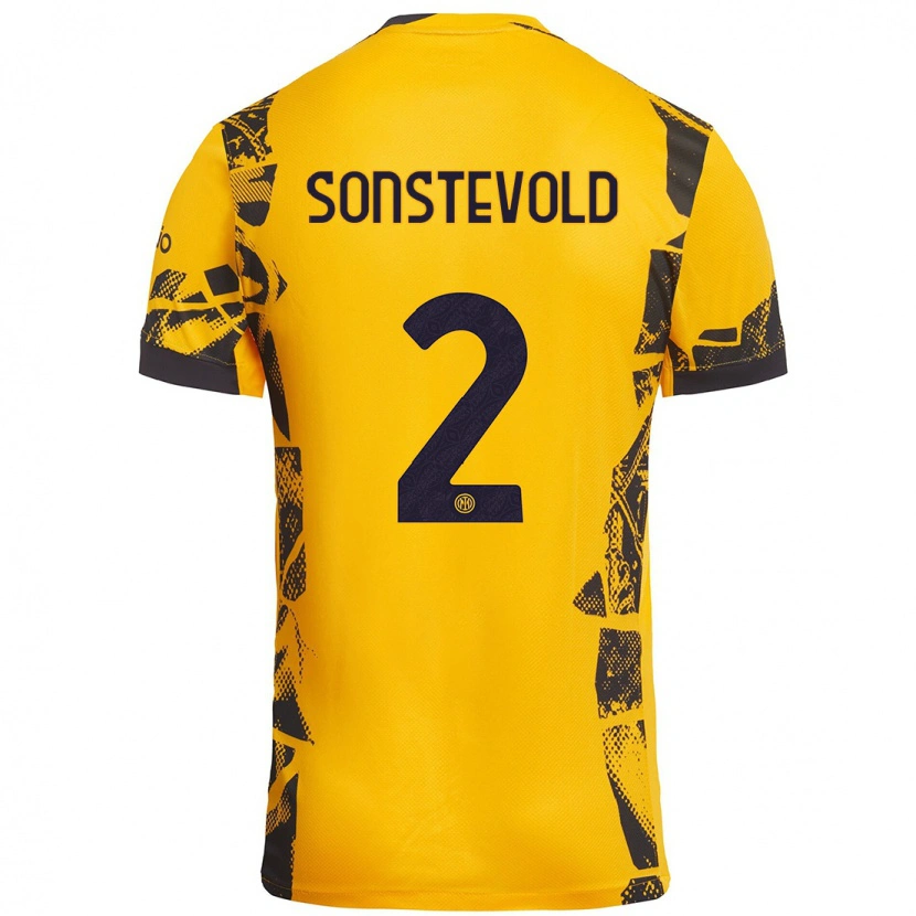 Danxen Mænd Anja Sonstevold #2 Guld Sort Tredje Sæt Spillertrøjer 2024/25 Trøje T-Shirt