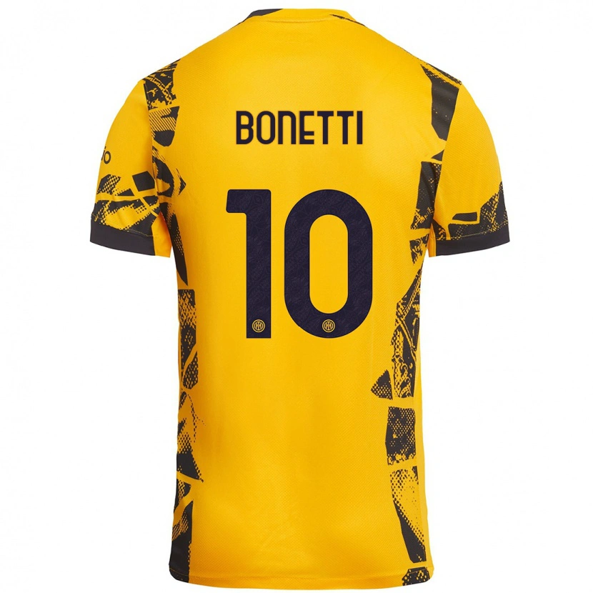 Danxen Mænd Tatiana Bonetti #10 Guld Sort Tredje Sæt Spillertrøjer 2024/25 Trøje T-Shirt