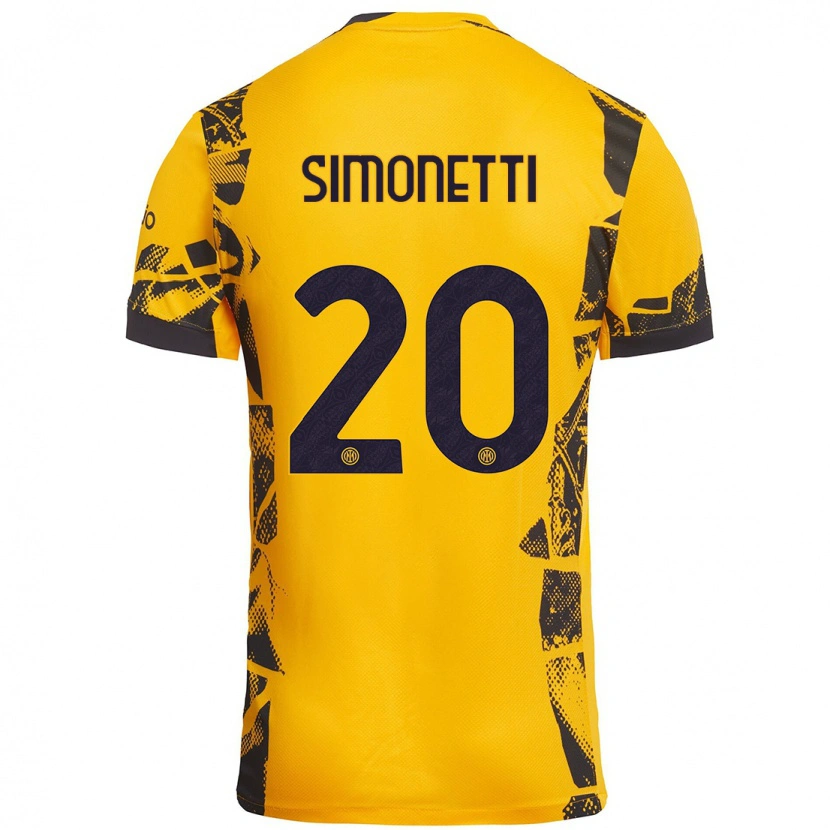 Danxen Mænd Flaminia Simonetti #20 Guld Sort Tredje Sæt Spillertrøjer 2024/25 Trøje T-Shirt
