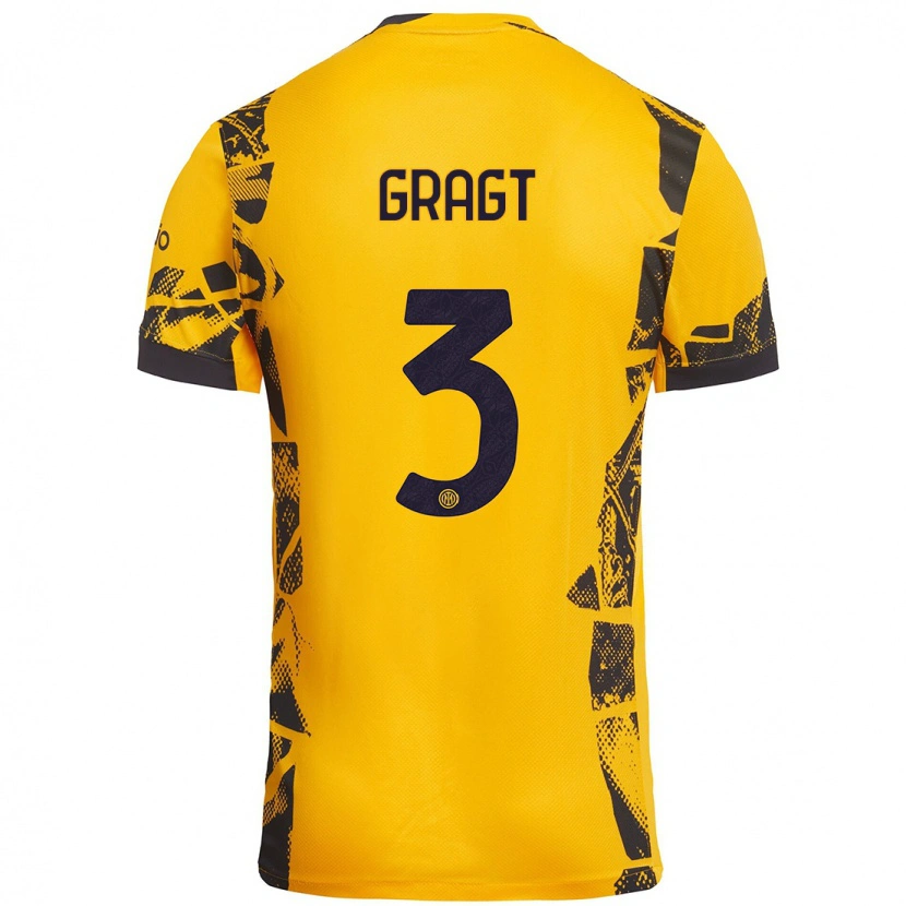 Danxen Mænd Stefanie Van Der Gragt #3 Guld Sort Tredje Sæt Spillertrøjer 2024/25 Trøje T-Shirt