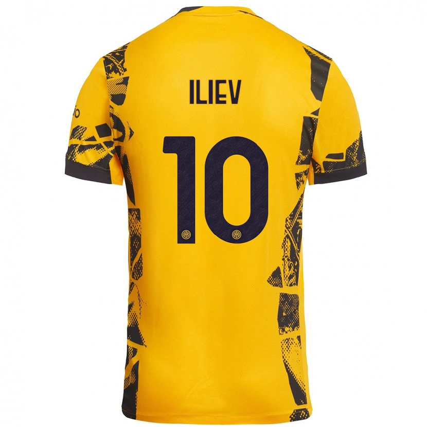Danxen Mænd Nikola Iliev #10 Guld Sort Tredje Sæt Spillertrøjer 2024/25 Trøje T-Shirt