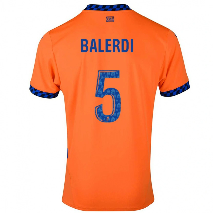 Danxen Mænd Leonardo Balerdi #5 Orange Mørkeblå Tredje Sæt Spillertrøjer 2024/25 Trøje T-Shirt