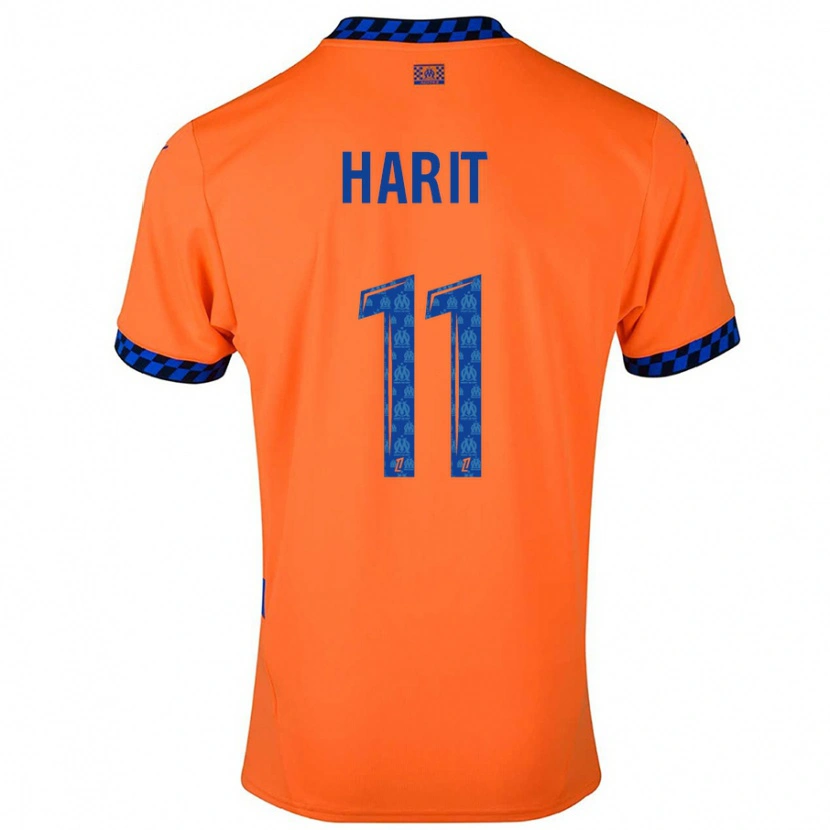 Danxen Mænd Amine Harit #11 Orange Mørkeblå Tredje Sæt Spillertrøjer 2024/25 Trøje T-Shirt