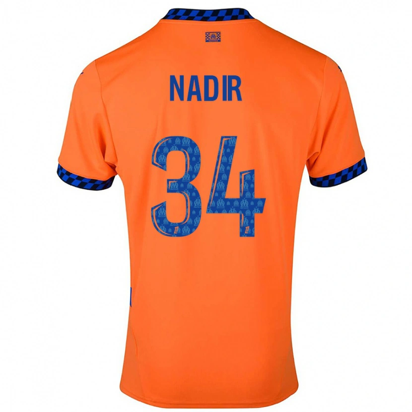 Danxen Mænd Bilal Nadir #34 Orange Mørkeblå Tredje Sæt Spillertrøjer 2024/25 Trøje T-Shirt