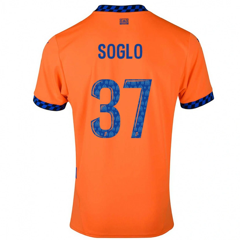 Danxen Mænd Emran Soglo #37 Orange Mørkeblå Tredje Sæt Spillertrøjer 2024/25 Trøje T-Shirt