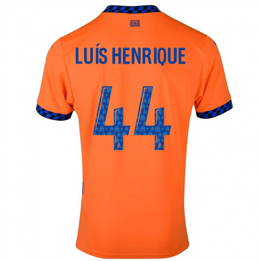 Danxen Mænd Luis Henrique #44 Orange Mørkeblå Tredje Sæt Spillertrøjer 2024/25 Trøje T-Shirt
