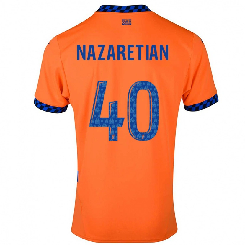 Danxen Mænd Manuel Nazaretian #40 Orange Mørkeblå Tredje Sæt Spillertrøjer 2024/25 Trøje T-Shirt