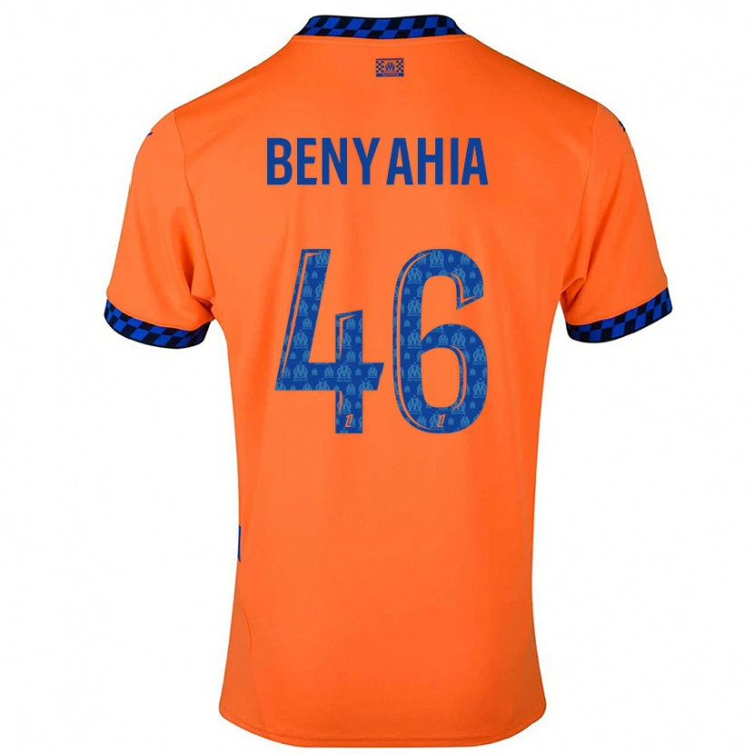 Danxen Mænd Aylan Benyahia-Tani #46 Orange Mørkeblå Tredje Sæt Spillertrøjer 2024/25 Trøje T-Shirt