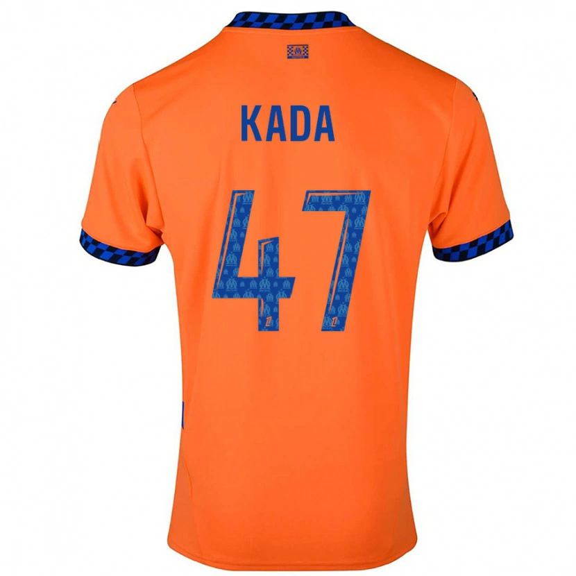 Danxen Mænd Joakim Kada #47 Orange Mørkeblå Tredje Sæt Spillertrøjer 2024/25 Trøje T-Shirt