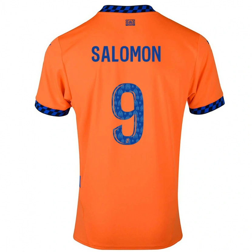 Danxen Mænd Maeva Salomon #9 Orange Mørkeblå Tredje Sæt Spillertrøjer 2024/25 Trøje T-Shirt