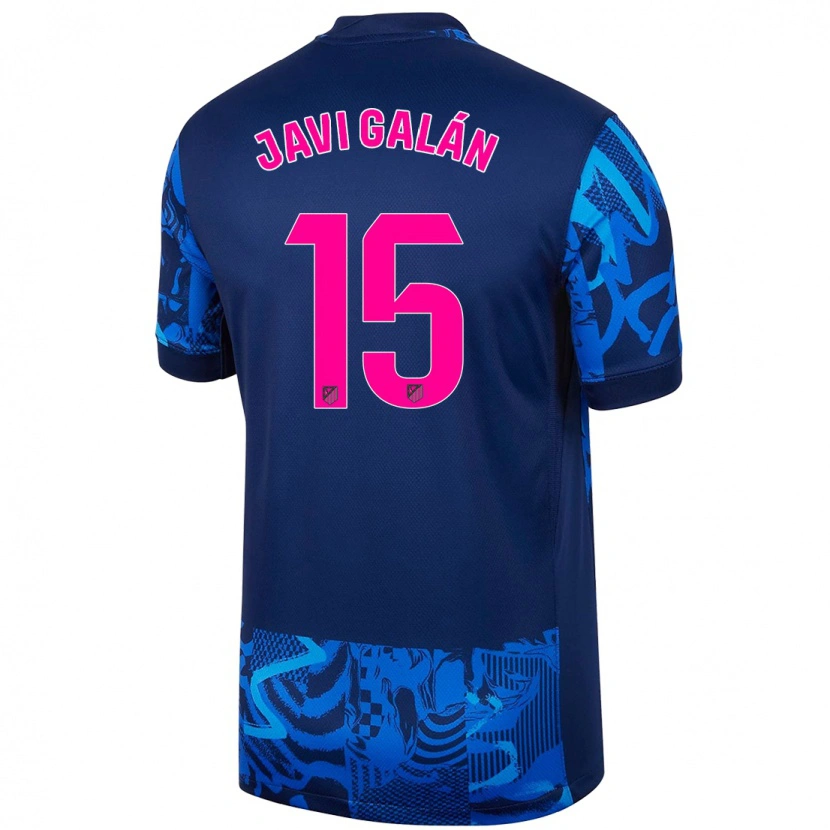 Danxen Mænd Javi Galán #15 Kongeblå Tredje Sæt Spillertrøjer 2024/25 Trøje T-Shirt