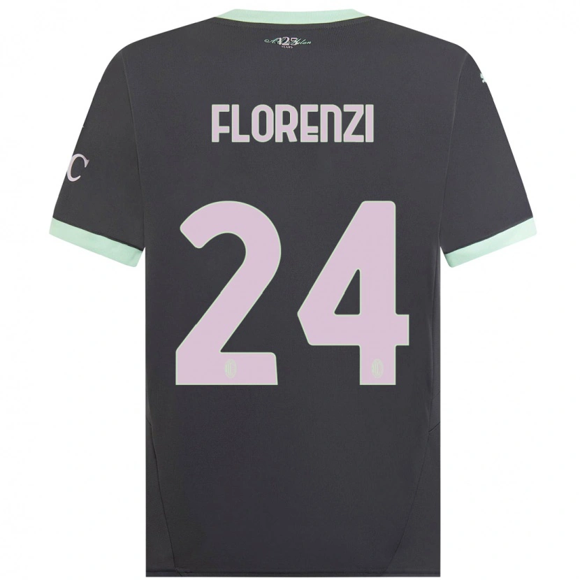 Danxen Mænd Alessandro Florenzi #24 Grå Tredje Sæt Spillertrøjer 2024/25 Trøje T-Shirt