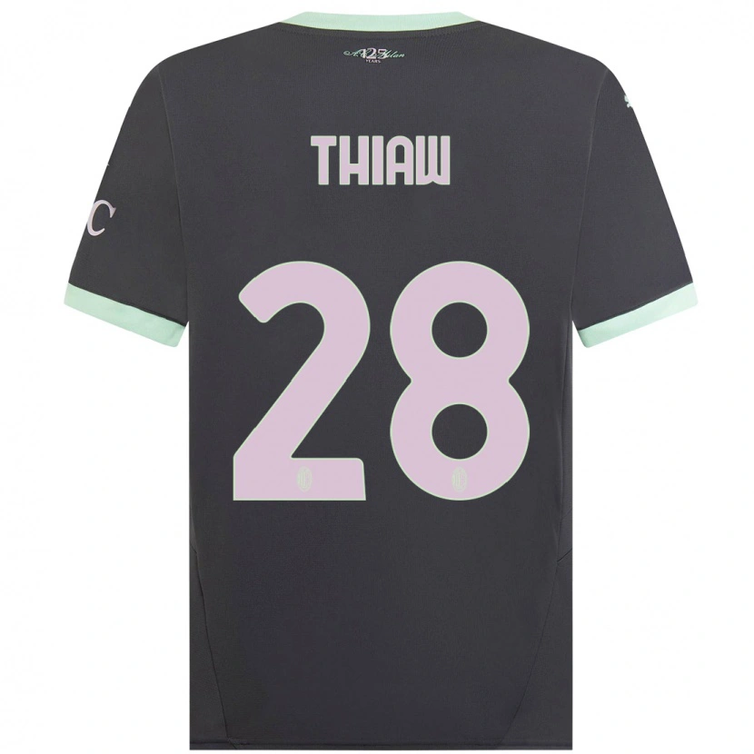 Danxen Mænd Malick Thiaw #28 Grå Tredje Sæt Spillertrøjer 2024/25 Trøje T-Shirt