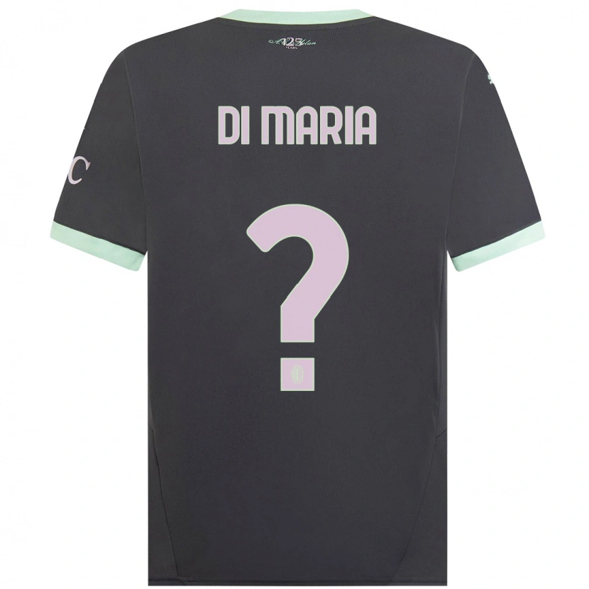 Danxen Mænd Alessandro Di Maria #0 Grå Tredje Sæt Spillertrøjer 2024/25 Trøje T-Shirt