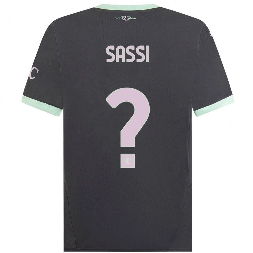 Danxen Mænd Simone Sassi #0 Grå Tredje Sæt Spillertrøjer 2024/25 Trøje T-Shirt