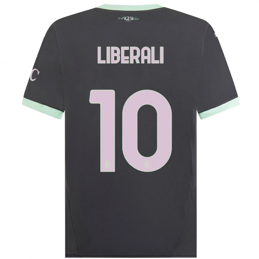 Danxen Mænd Mattia Liberali #10 Grå Tredje Sæt Spillertrøjer 2024/25 Trøje T-Shirt