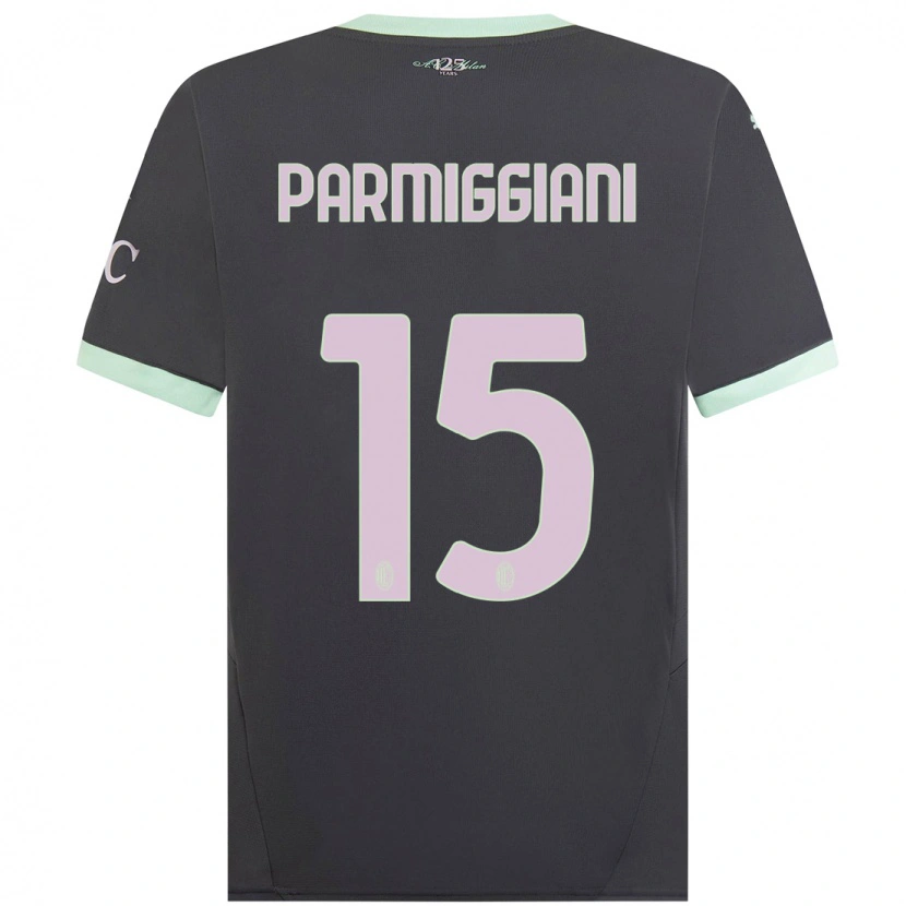 Danxen Mænd Pietro Parmiggiani #15 Grå Tredje Sæt Spillertrøjer 2024/25 Trøje T-Shirt
