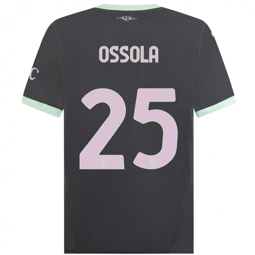 Danxen Mænd Lorenzo Ossola #25 Grå Tredje Sæt Spillertrøjer 2024/25 Trøje T-Shirt