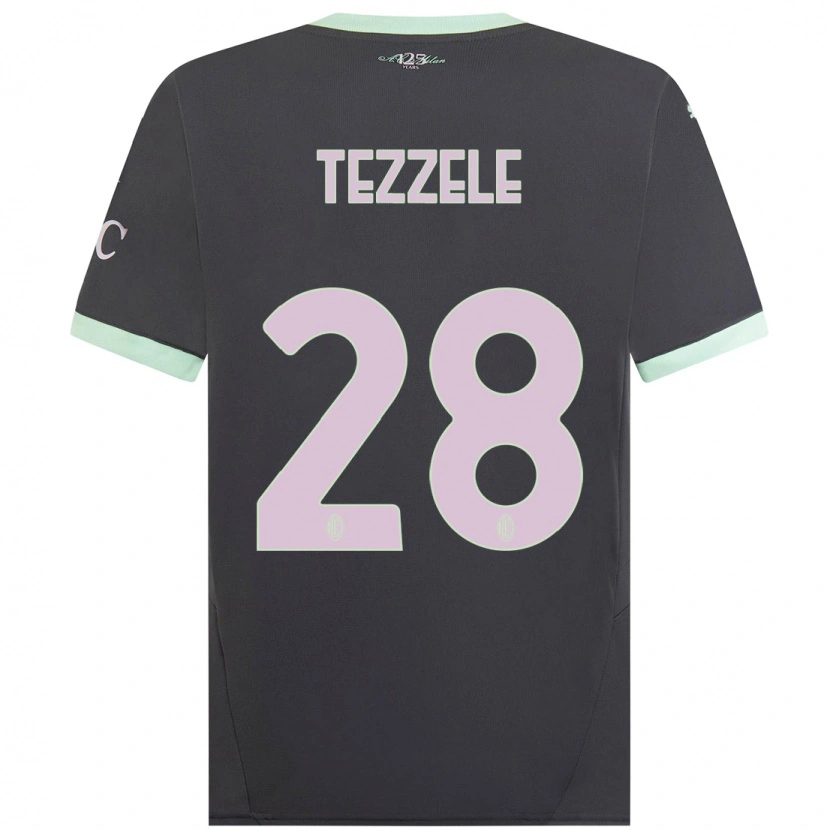 Danxen Mænd Matteo Tezzele #28 Grå Tredje Sæt Spillertrøjer 2024/25 Trøje T-Shirt