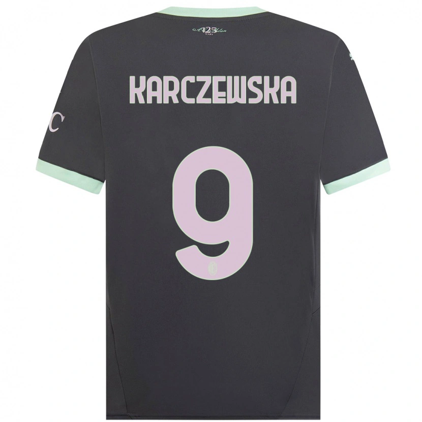 Danxen Mænd Nikola Karczewska #9 Grå Tredje Sæt Spillertrøjer 2024/25 Trøje T-Shirt