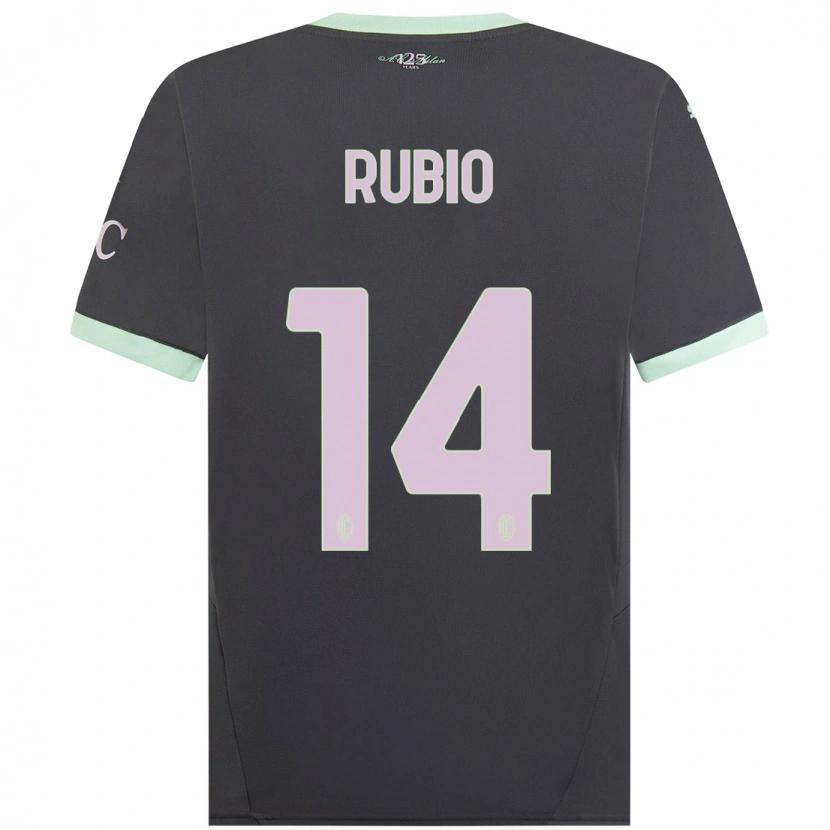Danxen Mænd Silvia Rubio #14 Grå Tredje Sæt Spillertrøjer 2024/25 Trøje T-Shirt