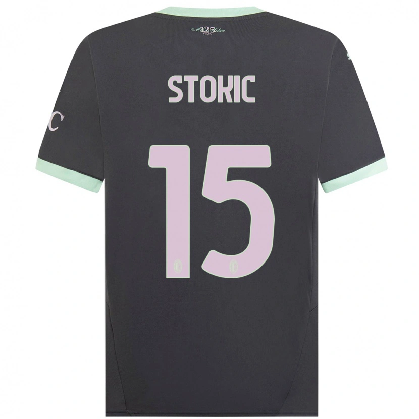 Danxen Mænd Sara Stokić #15 Grå Tredje Sæt Spillertrøjer 2024/25 Trøje T-Shirt
