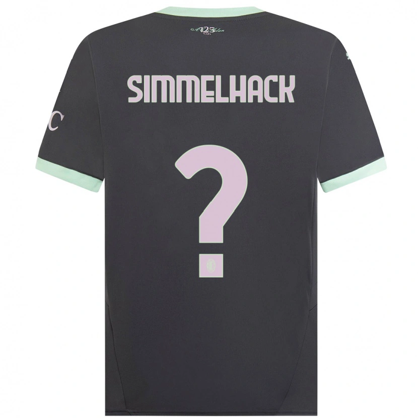 Danxen Mænd Alexander Simmelhack #0 Grå Tredje Sæt Spillertrøjer 2024/25 Trøje T-Shirt
