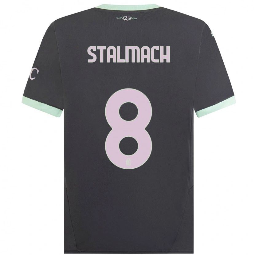 Danxen Mænd Dariusz Stalmach #8 Grå Tredje Sæt Spillertrøjer 2024/25 Trøje T-Shirt