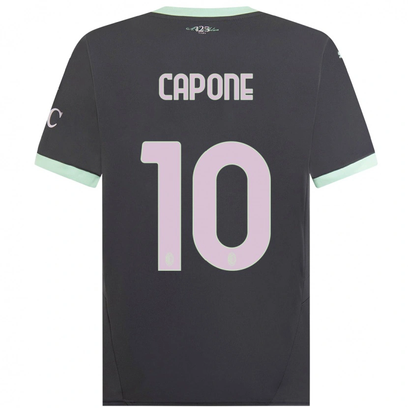 Danxen Mænd Andrea Capone #10 Grå Tredje Sæt Spillertrøjer 2024/25 Trøje T-Shirt