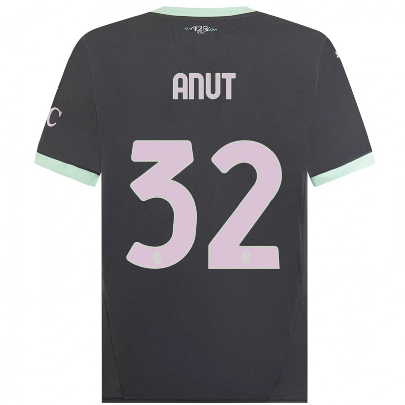Danxen Mænd Niccolo Anut #32 Grå Tredje Sæt Spillertrøjer 2024/25 Trøje T-Shirt