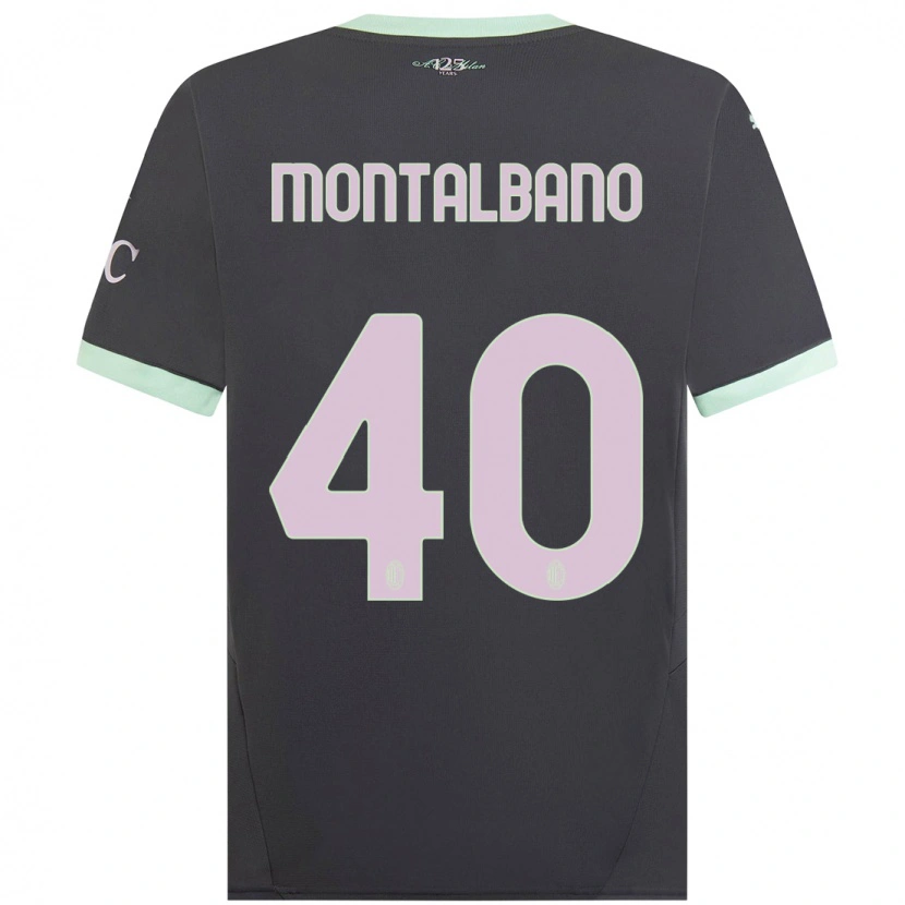 Danxen Mænd Nicolo Montalbano #40 Grå Tredje Sæt Spillertrøjer 2024/25 Trøje T-Shirt
