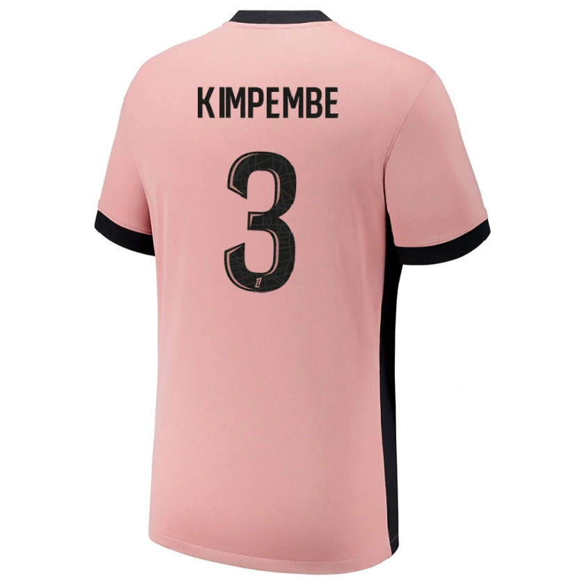 Danxen Mænd Presnel Kimpembe #3 Rust Lyserød Tredje Sæt Spillertrøjer 2024/25 Trøje T-Shirt