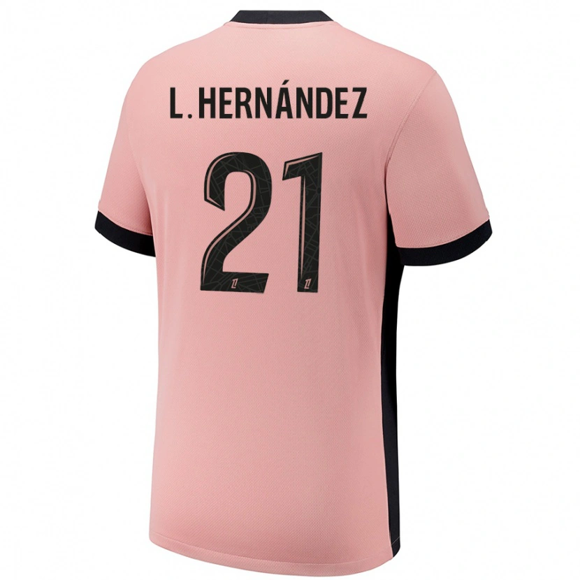 Danxen Mænd Lucas Hernández #21 Rust Lyserød Tredje Sæt Spillertrøjer 2024/25 Trøje T-Shirt