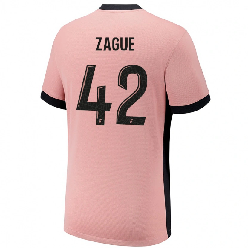 Danxen Mænd Yoram Zague #42 Rust Lyserød Tredje Sæt Spillertrøjer 2024/25 Trøje T-Shirt