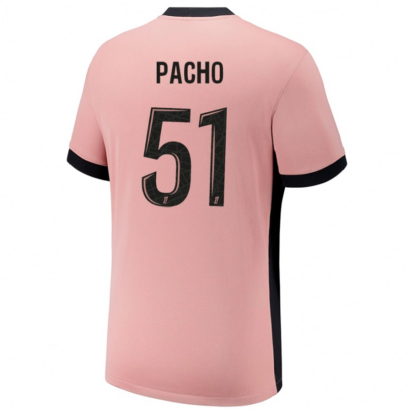 Danxen Mænd Willian Pacho #51 Rust Lyserød Tredje Sæt Spillertrøjer 2024/25 Trøje T-Shirt