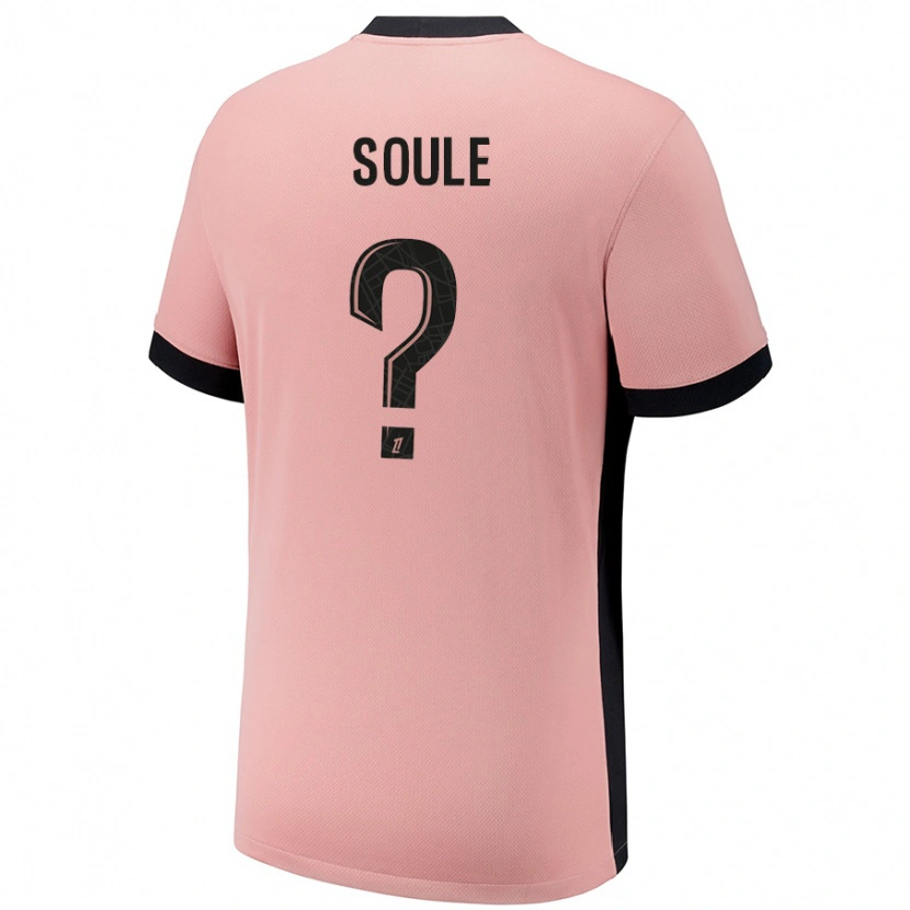 Danxen Mænd Chams Soule #0 Rust Lyserød Tredje Sæt Spillertrøjer 2024/25 Trøje T-Shirt