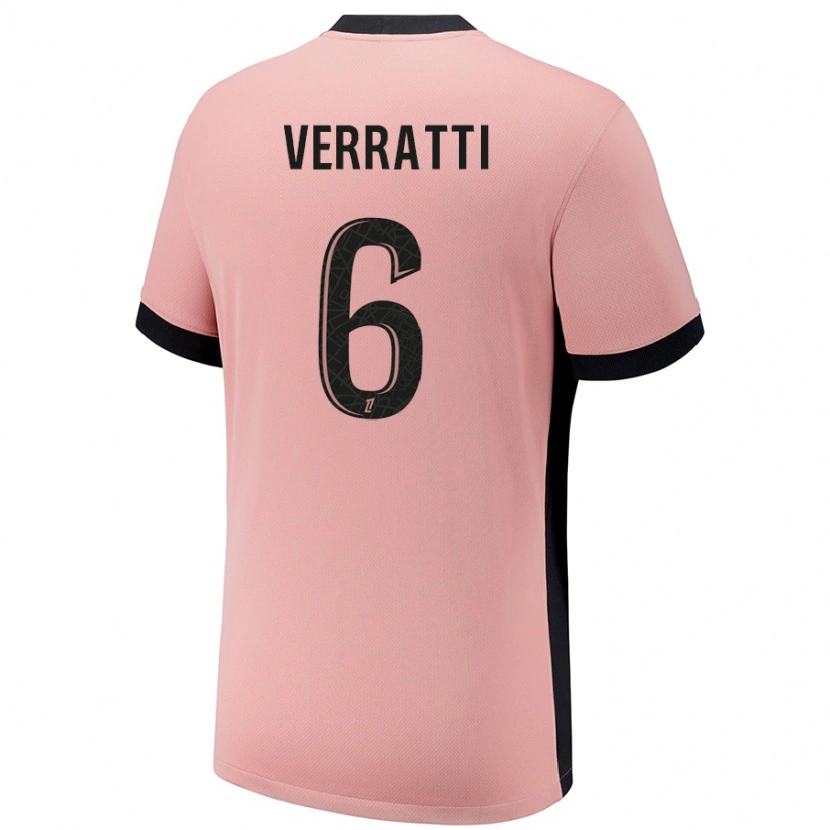 Danxen Mænd Marco Verratti #6 Rust Lyserød Tredje Sæt Spillertrøjer 2024/25 Trøje T-Shirt