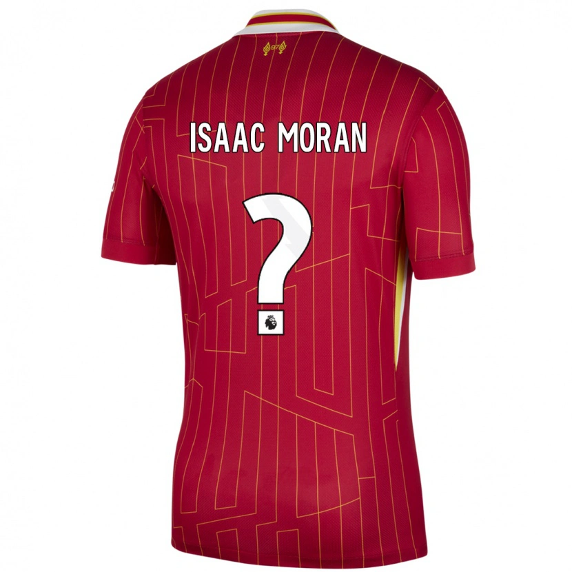 Danxen Kvinder Isaac Moran #0 Rød Gul Hvid Hjemmebane Spillertrøjer 2024/25 Trøje T-Shirt