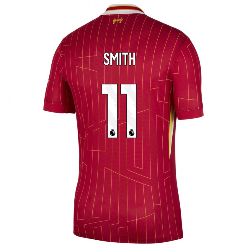 Danxen Kvinder Olivia Smith #11 Rød Gul Hvid Hjemmebane Spillertrøjer 2024/25 Trøje T-Shirt