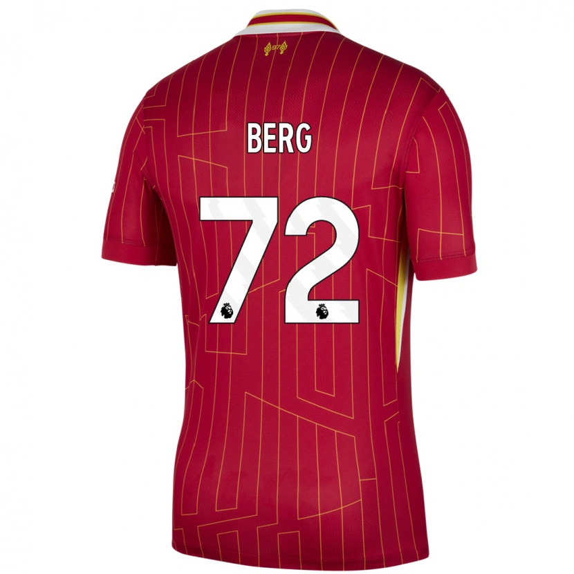 Danxen Kvinder Sepp Van Den Berg #72 Rød Gul Hvid Hjemmebane Spillertrøjer 2024/25 Trøje T-Shirt